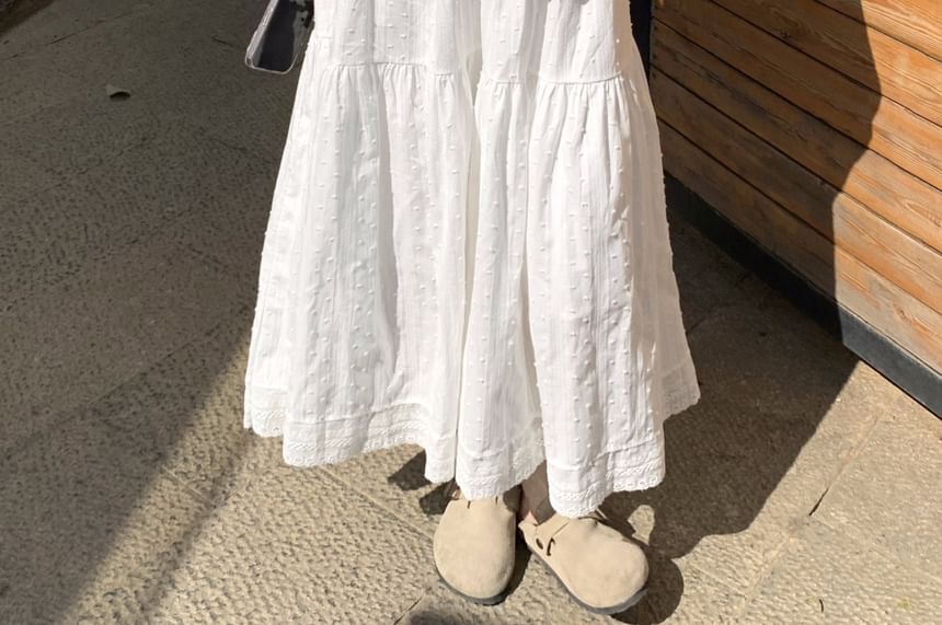 Tone Waist / Mock Maxi Two Two-Piece Short-Sleeve High Top