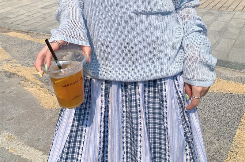 Plain + Set: Knit Sleeveless Top Long-Sleeve