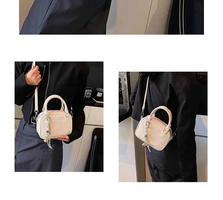 Bag Faux Leather Handle Lettering Crossbody Top