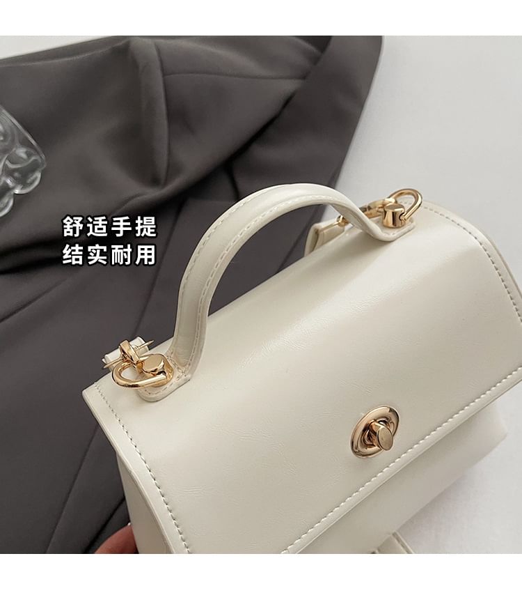/ Twist Crossbody Set Lock Flap Charm Leather Faux Top Bag Handle