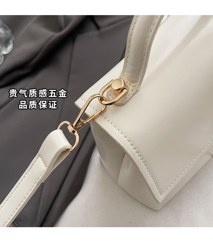 / Twist Crossbody Set Lock Flap Charm Leather Faux Top Bag Handle
