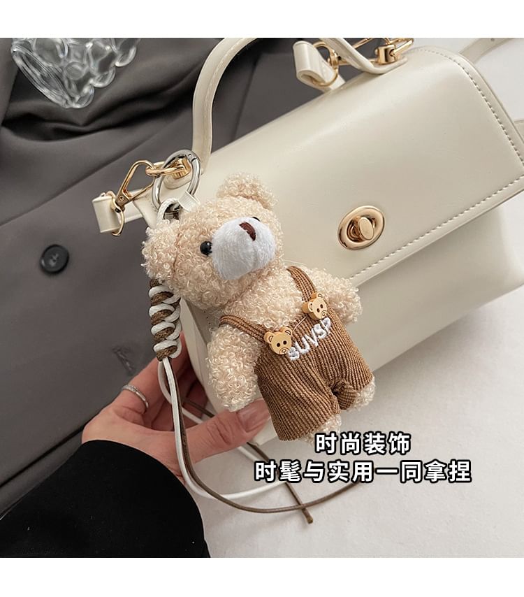 / Twist Crossbody Set Lock Flap Charm Leather Faux Top Bag Handle