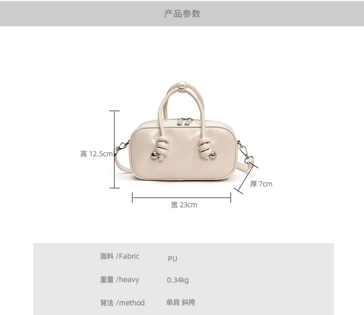 Crossbody Top Leather Bag Faux Handle Plain