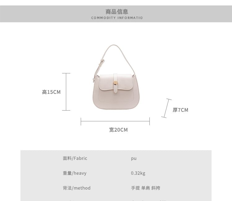 Bag Plain Faux Flap Leather Crossbody