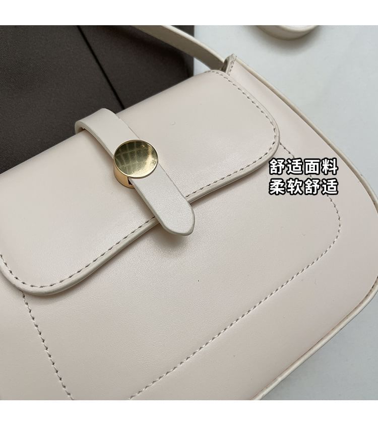 Bag Plain Faux Flap Leather Crossbody