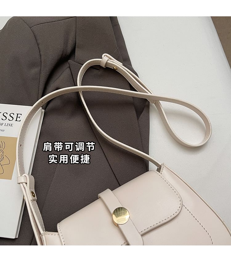 Bag Plain Faux Flap Leather Crossbody