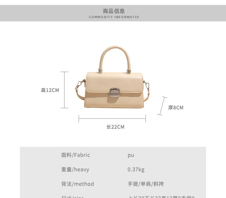 Bag Top Plain Leather Handle Flap Crossbody Faux