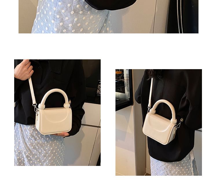 Bag Leather Plain Faux Crossbody Top Handle