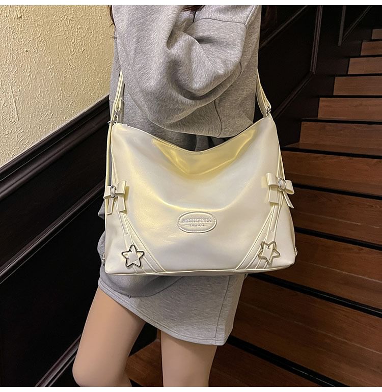 Crossbody Star Bow Faux Bag Leather Buckled