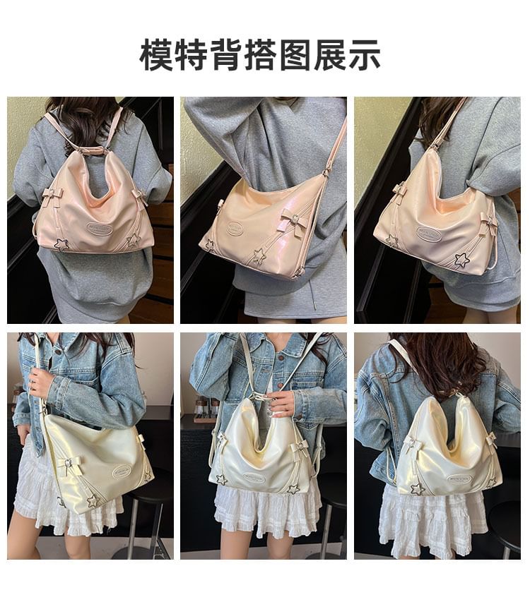 Crossbody Star Bow Faux Bag Leather Buckled