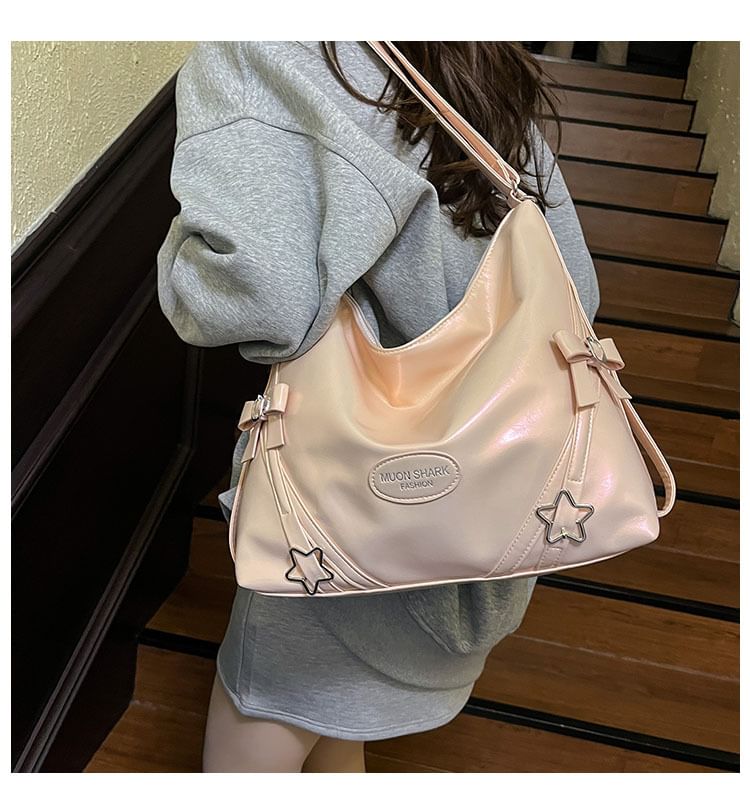 Crossbody Star Bow Faux Bag Leather Buckled