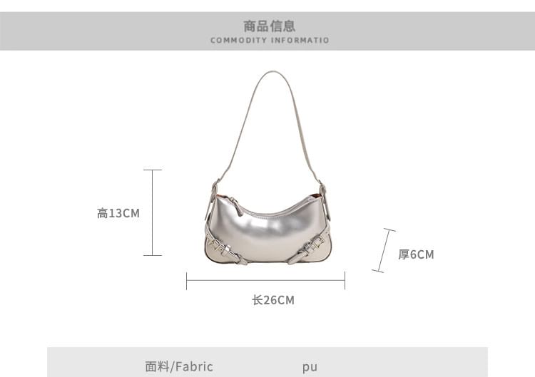 Buckled Plain Crossbody Bag Leather Faux