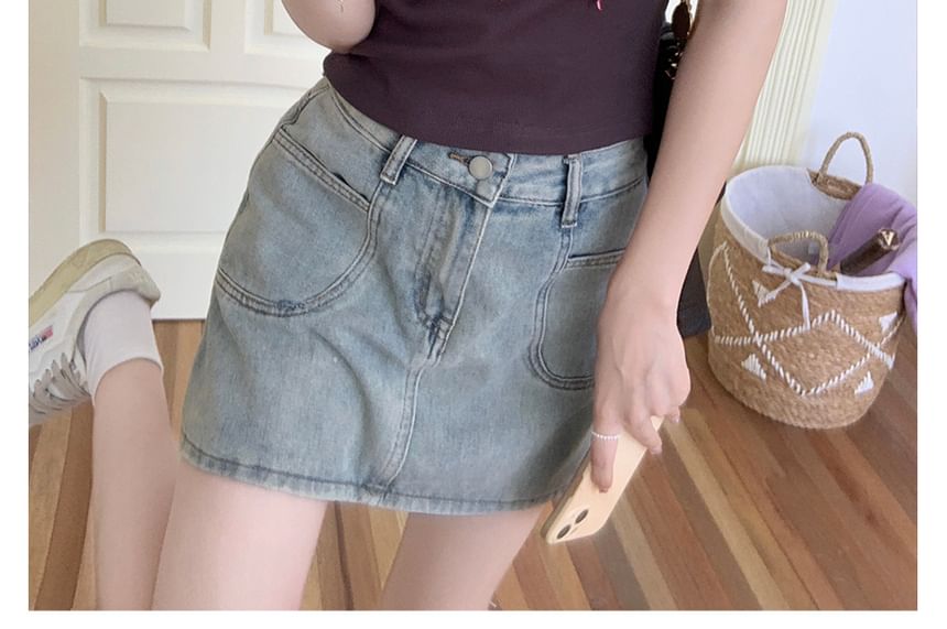 Bow T-Shirt Scoop Trim Crop Accent Contrast Neck Short-Sleeve