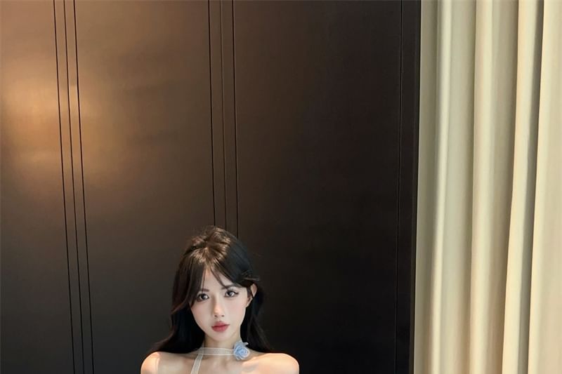 Tube Ruched Top Asymmetrical Plaid