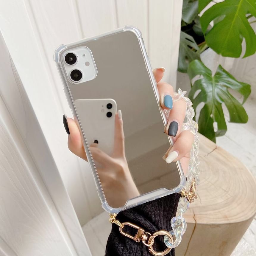 with Strap Mirrored Phone Case Chain