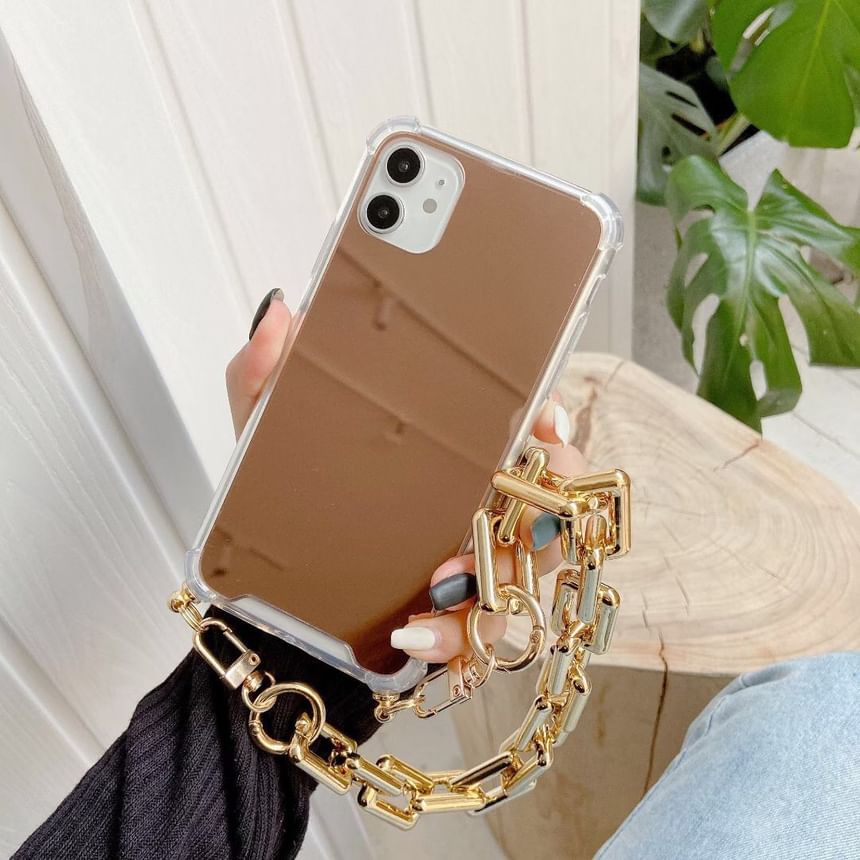 with Strap Mirrored Phone Case Chain