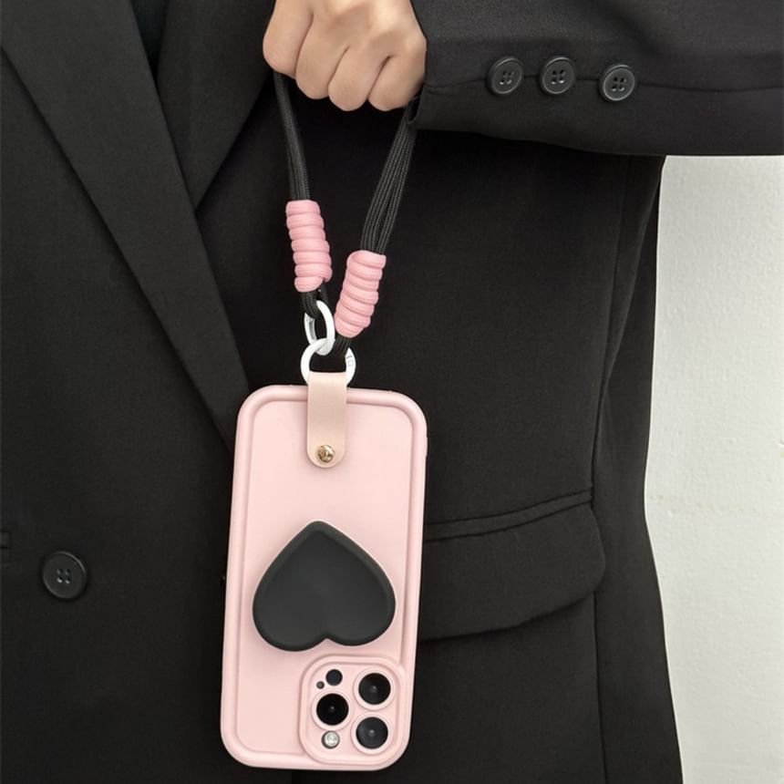 with Phone Heart Strap Case