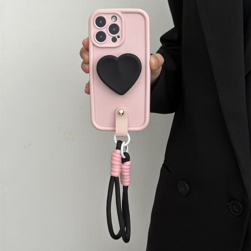 with Phone Heart Strap Case