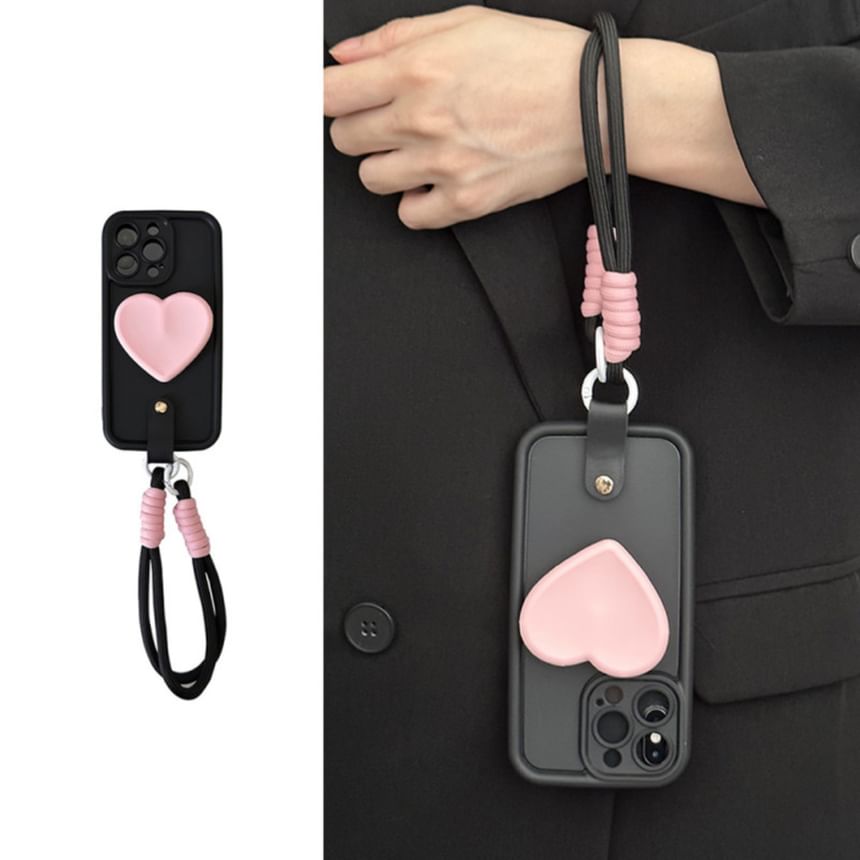 with Phone Heart Strap Case