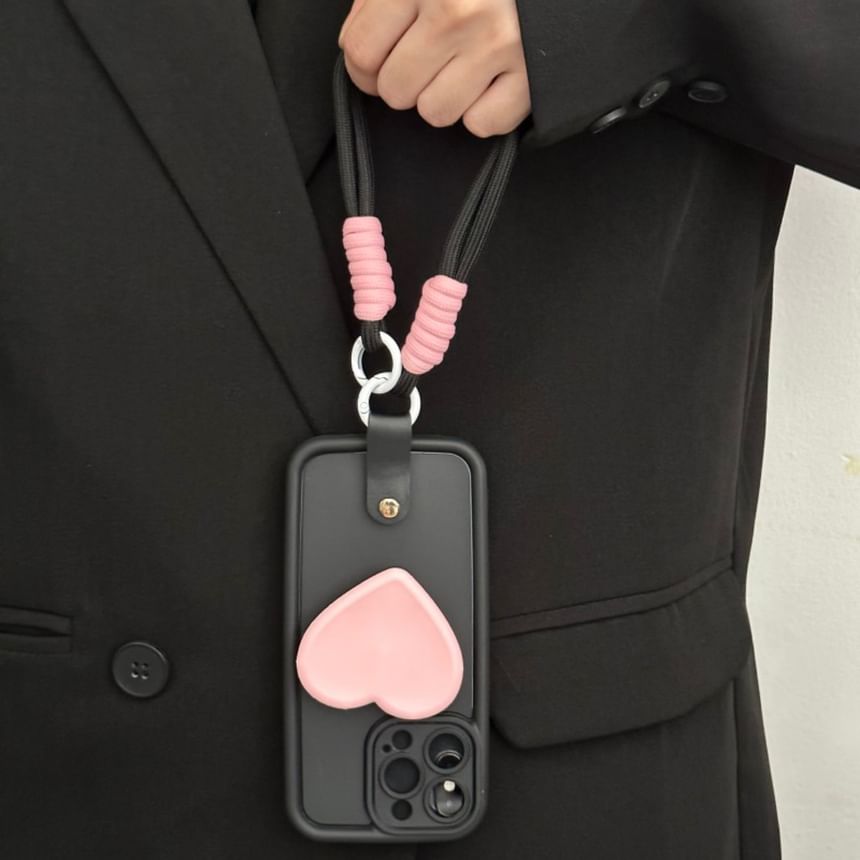 with Phone Heart Strap Case