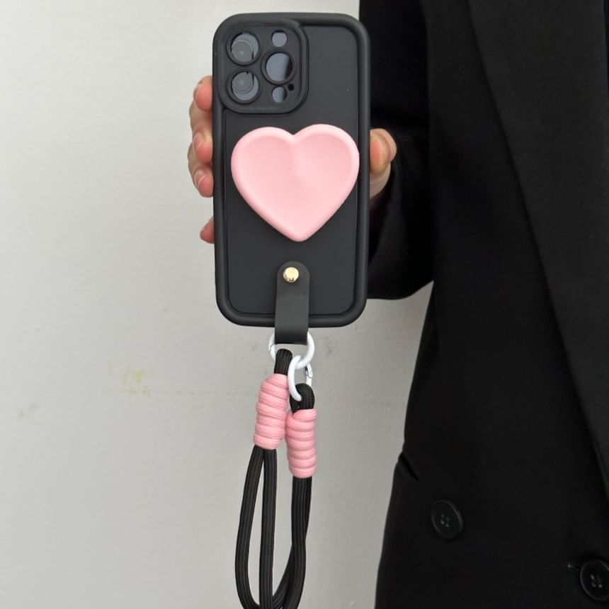 with Phone Heart Strap Case