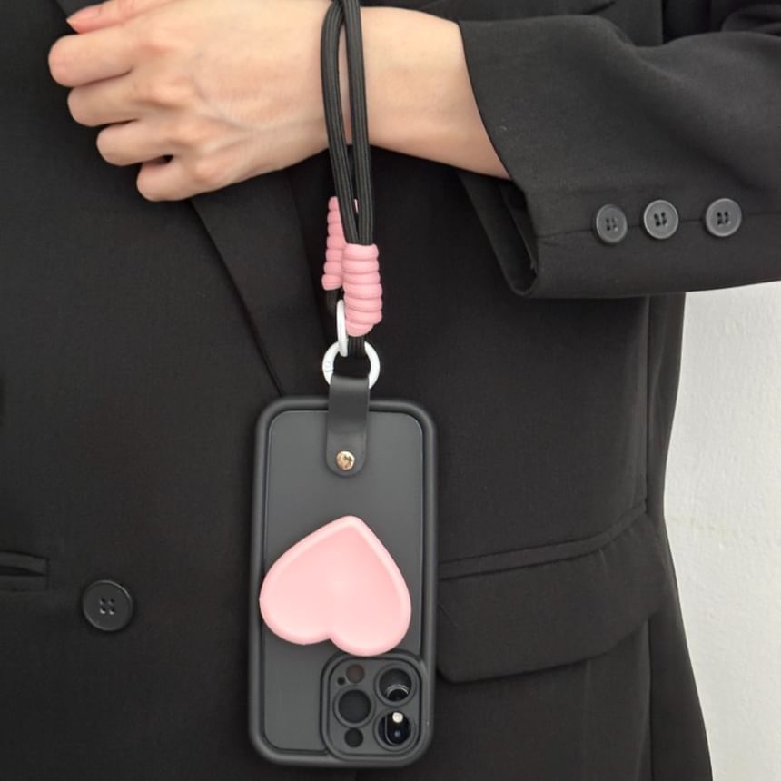 with Phone Heart Strap Case