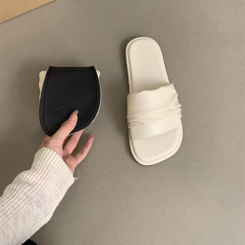 Ruched Slide Sandals