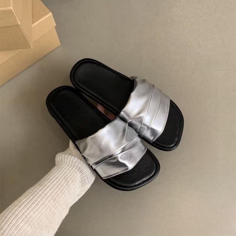 Ruched Slide Sandals