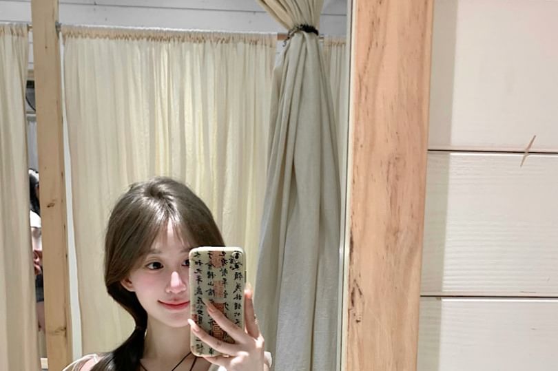 Midi Plain Sleeveless Dress Asymmetrical Ruffle Trim A-Line