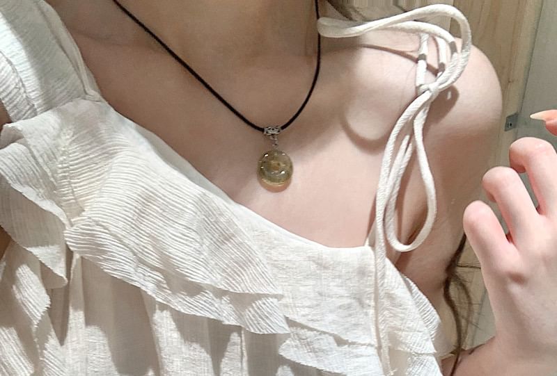 Midi Plain Sleeveless Dress Asymmetrical Ruffle Trim A-Line