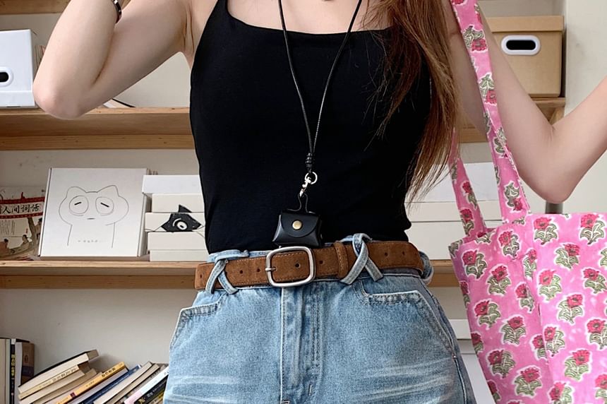 Washed Waist Mini A-Line Denim High Skirt