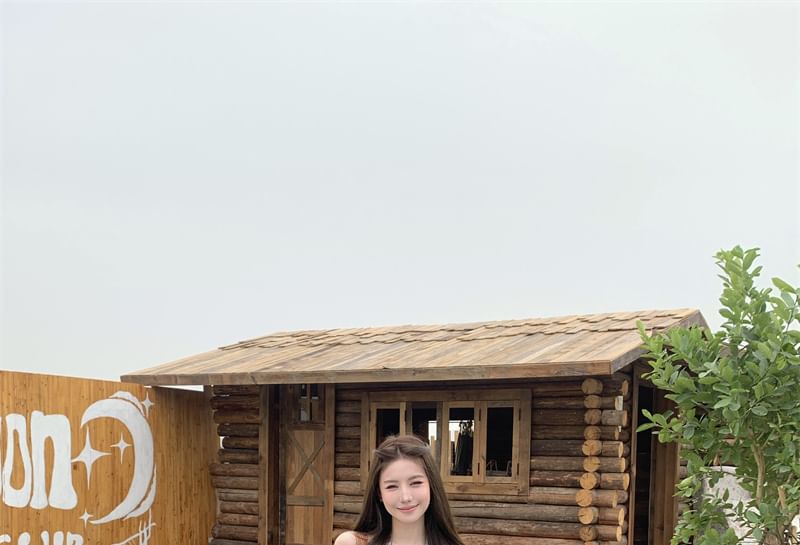 Tank Plaid High / Bow Peplum Halter Culottes Top Plain Waist