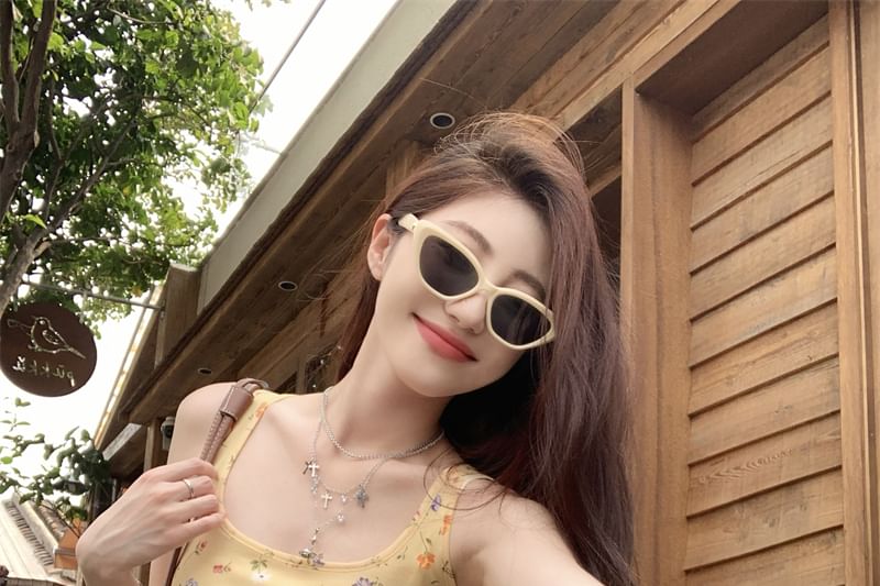 Tank Floral Asymmetrical Fit Neck Trim Ruffle Top Slim Square