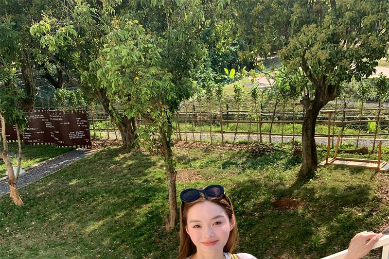 Melange / Trim Ruffle Ruched Lace Strap Dress Bow Spaghetti A-Line Panel Cardigan Mini