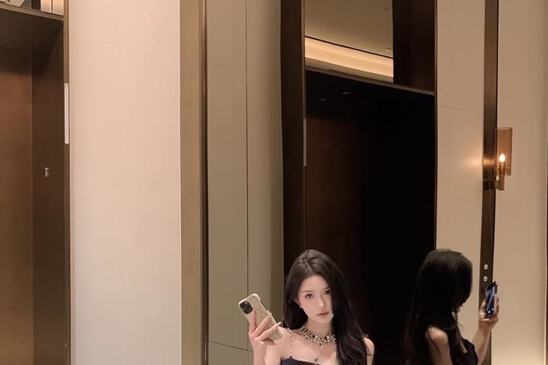 Lace / Pants Slim Floral Camisole Bootcut Plain Button Fit Top