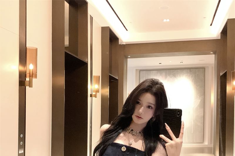 Lace / Pants Slim Floral Camisole Bootcut Plain Button Fit Top