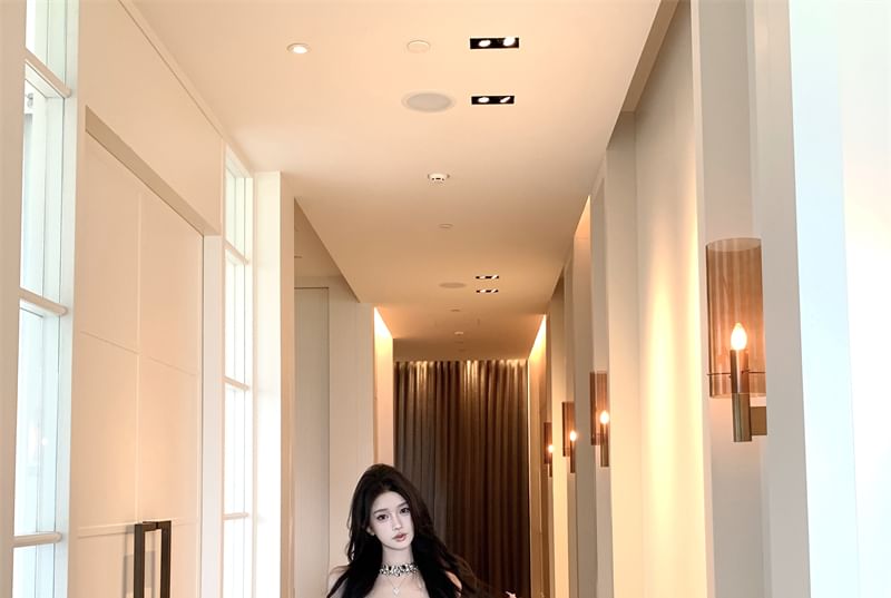 Lace / Pants Slim Floral Camisole Bootcut Plain Button Fit Top