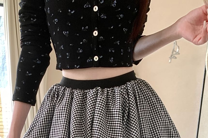 Hem Rise High A-Line Skirt Mini Bubble