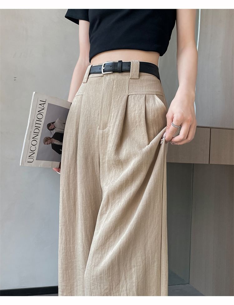Wide Designs) (Various Pants Plain High Waist Dress Leg