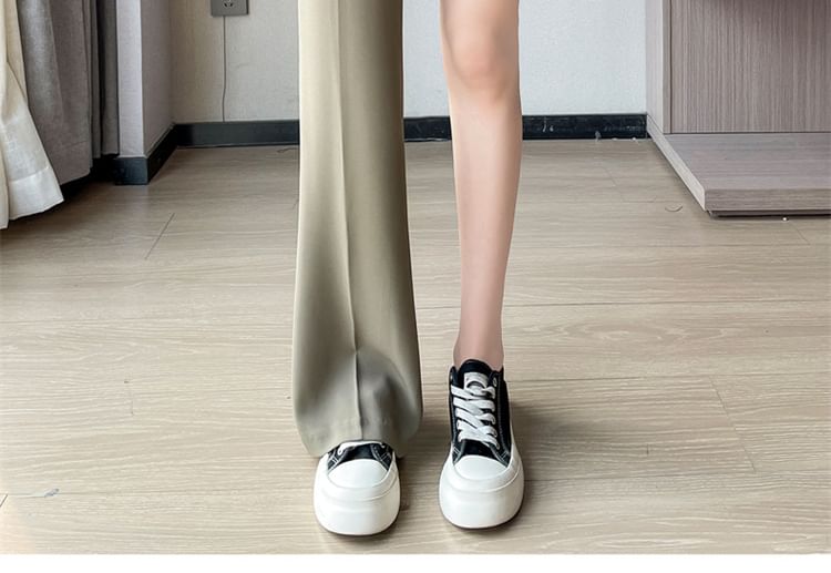 Designs) Waist (Various Leg High Pants Plain Dress Straight
