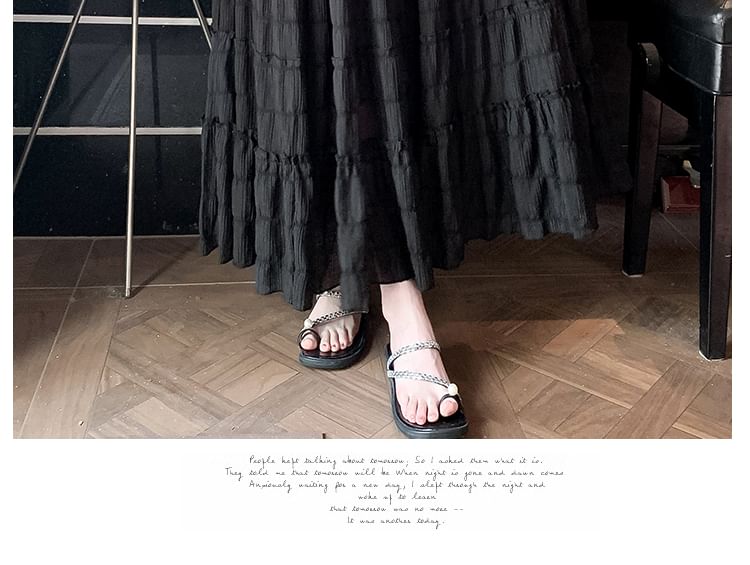 Tiered Mesh Midi Elastic A-Line Waist Skirt Plain