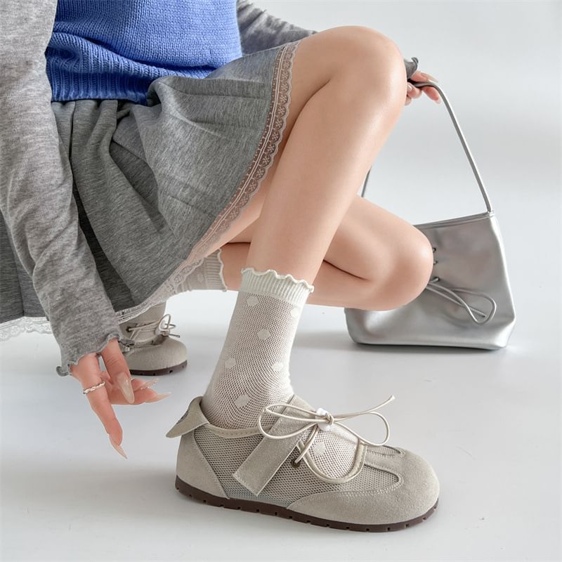 Adhesive Mary Panel Faux Leather Mesh Shoes Strap Jane