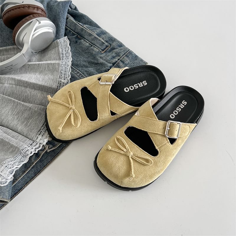 Buckled Jane Mules Cross Bow Mary Strap Platform