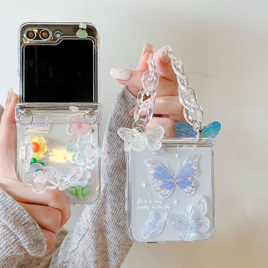 Phone / Strap Butterfly Case Floral Set