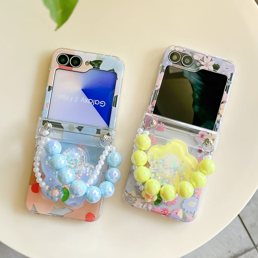 / Floral Phone Set Strap Case