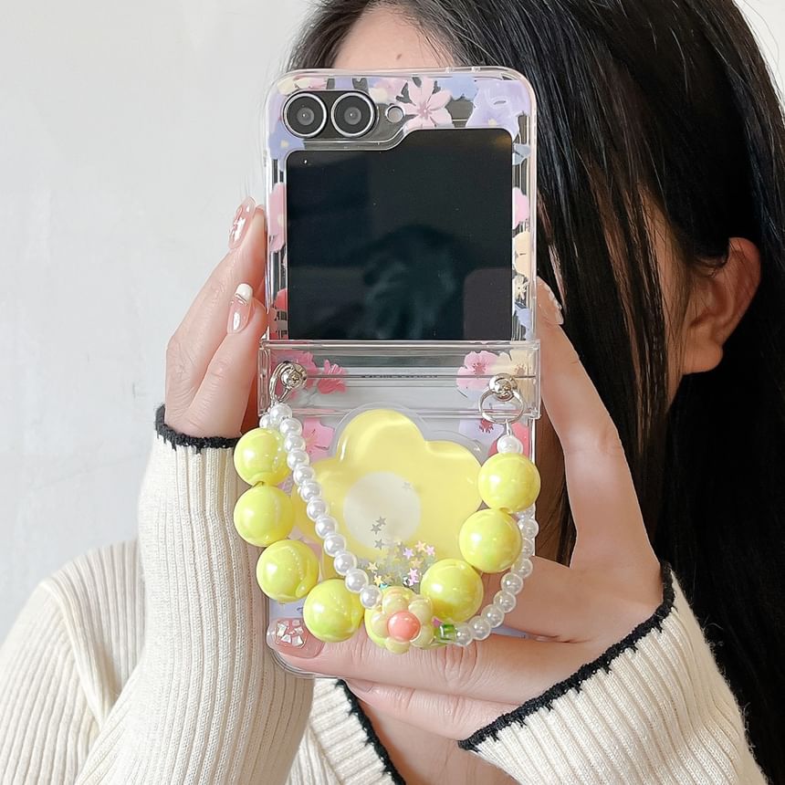 / Floral Phone Set Strap Case