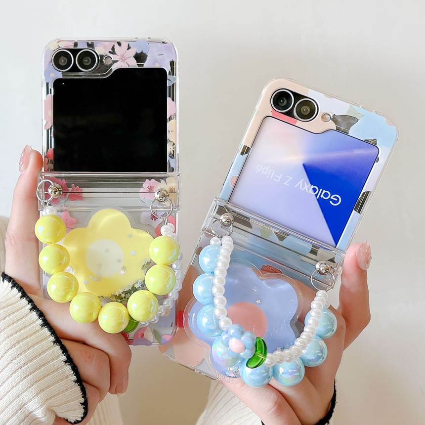 / Floral Phone Set Strap Case