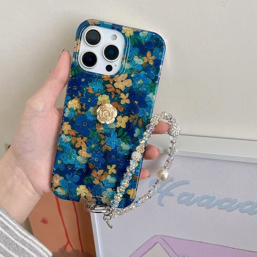 Set Case Strap Floral Phone /