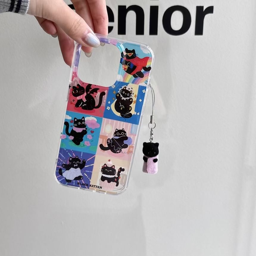 / Set Case Phone Charm Cat