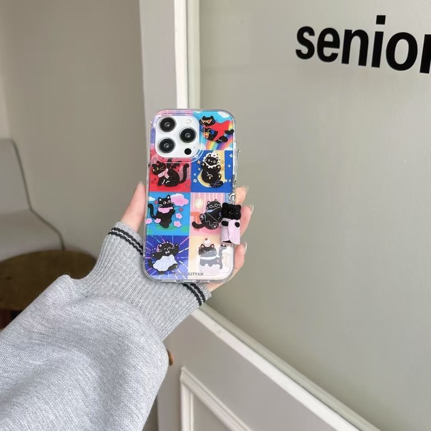 / Set Case Phone Charm Cat